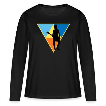 Distressed Musician - Frauen Premium Bio Langarmshirt - Schwarz - Vorne - Julia (174cm)