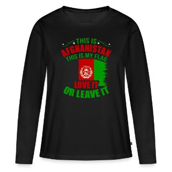 Afghanistan - T-shirt manches longues Premium bio Femme - noir - Devant - Julia (174cm)