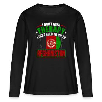 Afghanistan - T-shirt manches longues Premium bio Femme - noir - Devant - Julia (174cm)