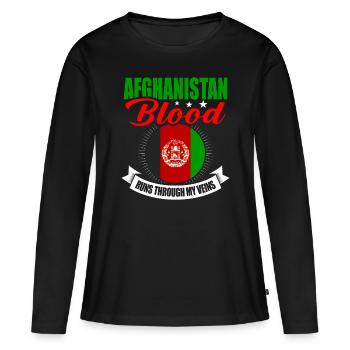 Afghanistan - T-shirt manches longues Premium bio Femme - noir - Devant - Julia (174cm)