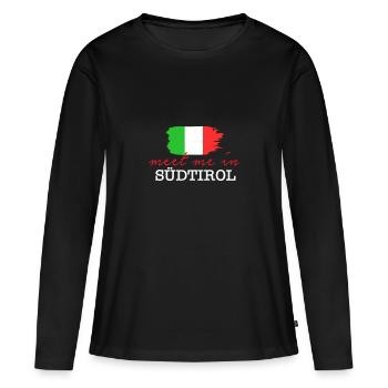 Südtirol Italien Tiroler Winterurlaub Berge - Frauen Premium Bio Langarmshirt - Schwarz - Vorne - Julia (174cm)