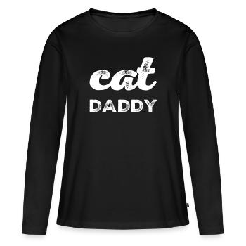 Je suis un ami des chats - T-shirt manches longues Premium bio Femme - noir - Devant - Julia (174cm)
