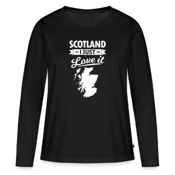 Schottland Karte England Liebe Edinburgh - Frauen Premium Bio Langarmshirt - Schwarz - Vorne - Julia (174cm)