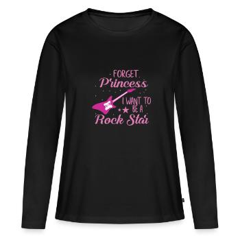 Rock Star E-guitare Rocker Rocker Femme - T-shirt manches longues Premium bio Femme - noir - Devant - Julia (174cm)