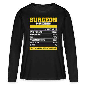 Fancy Surgeon Ingredients T Shirt - T-shirt manches longues Premium bio Femme - noir - Devant - Julia (174cm)