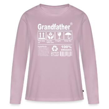 Grandfather Product Description Shirt - T-shirt manches longues Premium bio Femme - rose poudré - Devant - Julia (174cm)