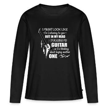 E Guitare Rock Instrument Musique Rocker - T-shirt manches longues Premium bio Femme - noir - Devant - Julia (174cm)