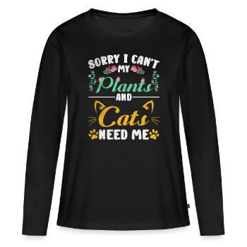 Gartenarbeit Botanische Pflanzen Liebenswertes - Frauen Premium Bio Langarmshirt - Schwarz - Vorne - Julia (174cm)