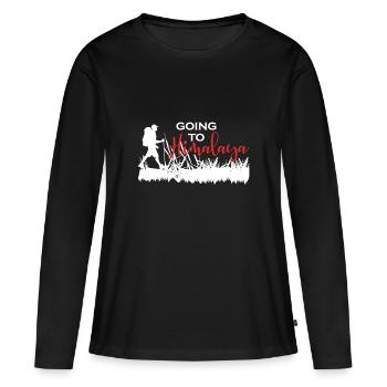 Himalaya Randonnées Montagnes Népal - T-shirt manches longues Premium bio Femme - noir - Devant - Julia (174cm)