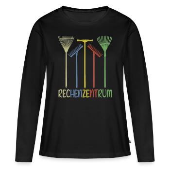 Garten Rechen Rechenzentrum - Frauen Premium Bio Langarmshirt - Schwarz - Vorne - Julia (174cm)