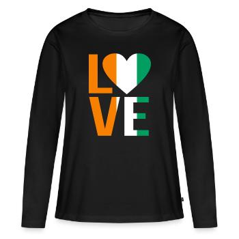Côte d’Ivoire - T-shirt manches longues Premium bio Femme - noir - Devant - Julia (174cm)