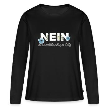 Nein heißt nein - Frauen Premium Bio Langarmshirt - Schwarz - Vorne - Julia (174cm)
