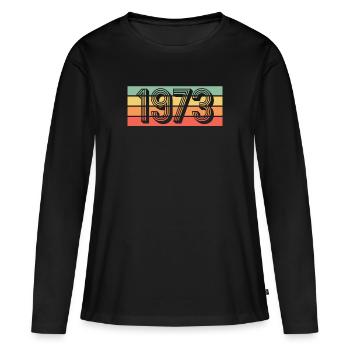 1973 - Women's Premium Organic Long Sleeve Shirt - black - Front - Julia (174cm)