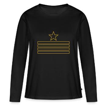 Kapitän Stern Nautiker Bootsmann Skipper Nautik - Frauen Premium Bio Langarmshirt - Schwarz - Vorne - Julia (174cm)