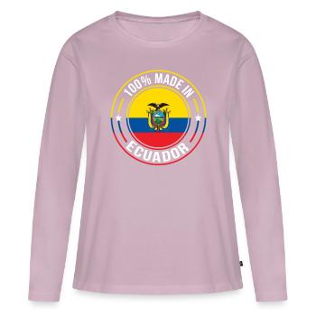 Ecuador - Frauen Premium Bio Langarmshirt - Altrosa - Vorne - Julia (174cm)