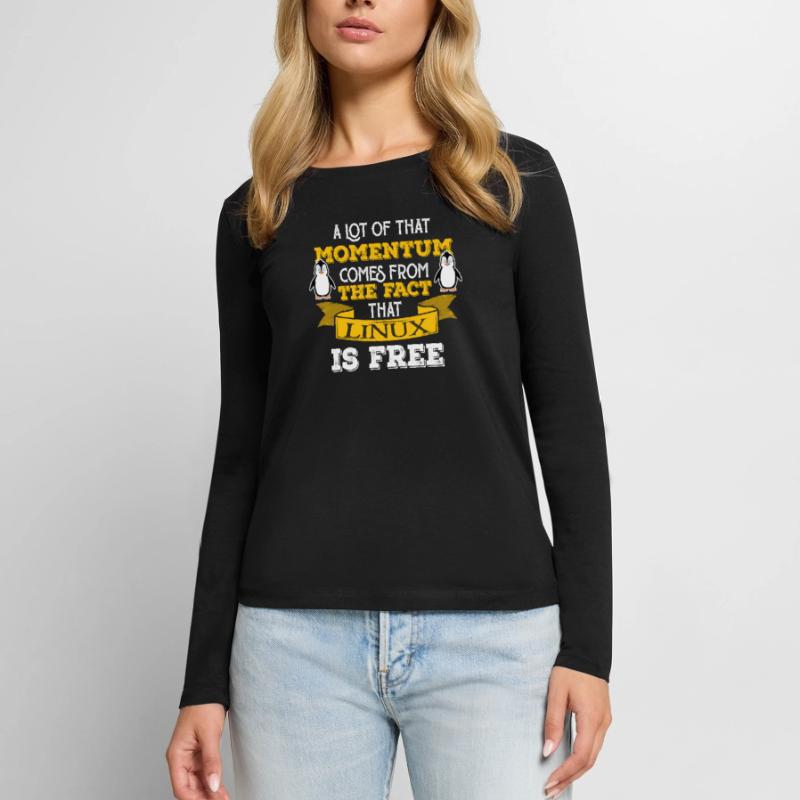 Linux Nerd Computer IT Geek T-shirt manches longues Premium bio Femme