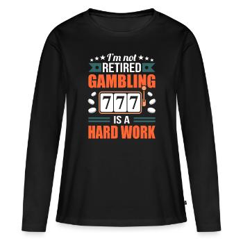 Jeux de hasard - T-shirt manches longues Premium bio Femme - noir - Devant - Julia (174cm)