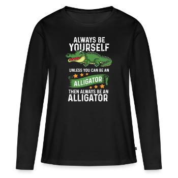 Alligator - T-shirt manches longues Premium bio Femme - noir - Devant - Julia (174cm)