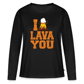 Vulkan - Frauen Premium Bio Langarmshirt - Schwarz - Vorne - Julia (174cm)