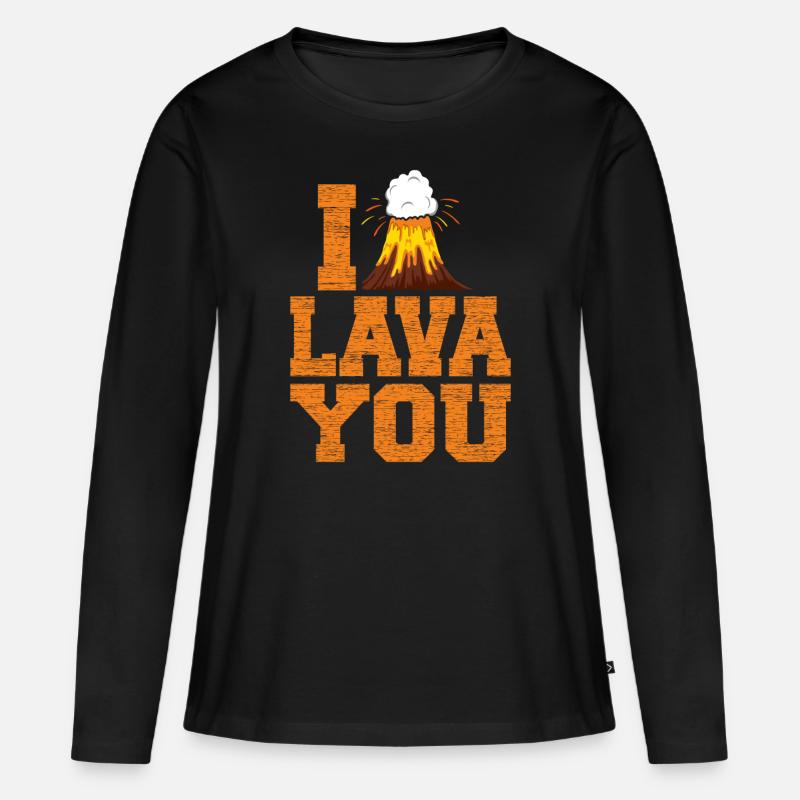 Vulkan - Frauen Premium Bio Langarmshirt - Schwarz