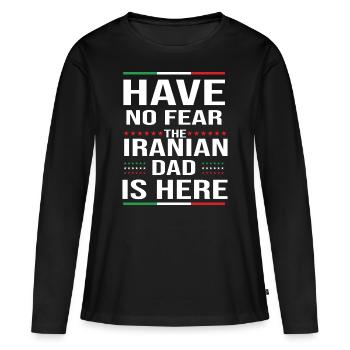 Iran père Iran Enseign - T-shirt manches longues Premium bio Femme - noir - Devant - Julia (174cm)