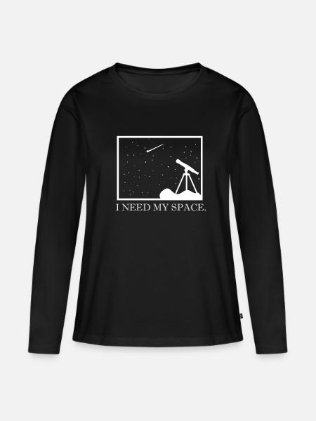 Astronomie Astro Sterne Planeten Teleskop - Frauen Premium Bio Langarmshirt - Schwarz