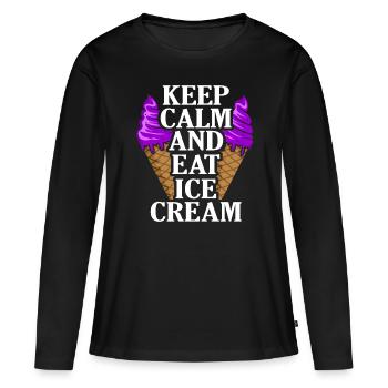 Eiscreme - Frauen Premium Bio Langarmshirt - Schwarz - Vorne - Julia (174cm)