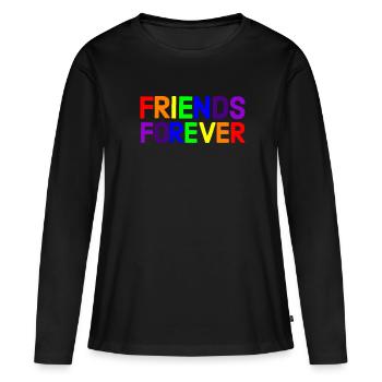 Arc-en-ciel, Arc-en-ciel, Arc-en-ciel, Arc-en-ciel, Arc-en-ciel - T-shirt manches longues Premium bio Femme - noir - Devant - Julia (174cm)