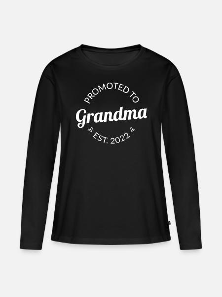 Zur Oma Est. 2022 ich befördert - Frauen Premium Bio Langarmshirt - Schwarz