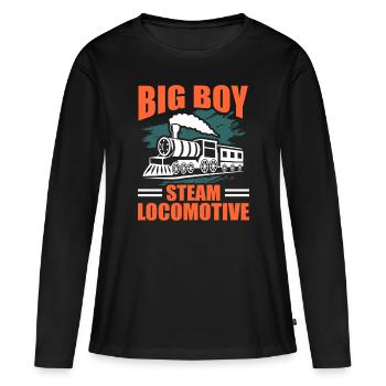 Train - T-shirt manches longues Premium bio Femme - noir - Devant - Julia (174cm)