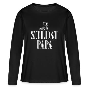 Soldat Papa Bundeswehr Luftwaffe - Frauen Premium Bio Langarmshirt - Schwarz - Vorne - Julia (174cm)