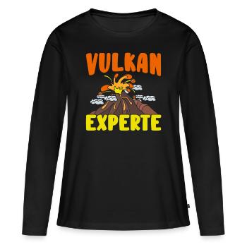 Vulkan - Frauen Premium Bio Langarmshirt - Schwarz - Vorne - Julia (174cm)