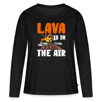 Vulkan - Frauen Premium Bio Langarmshirt - Schwarz - Vorne - Julia (174cm)