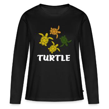 Tortue Animaux marins Tank Animaux Animaux - T-shirt manches longues Premium bio Femme - noir - Devant - Julia (174cm)