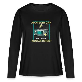 Amateurfunk Funk Funken Funker Senden - Frauen Premium Bio Langarmshirt - Schwarz - Vorne - Julia (174cm)