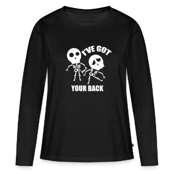 J’ai mal au dos Physio - T-shirt manches longues Premium bio Femme - noir - Devant - Julia (174cm)
