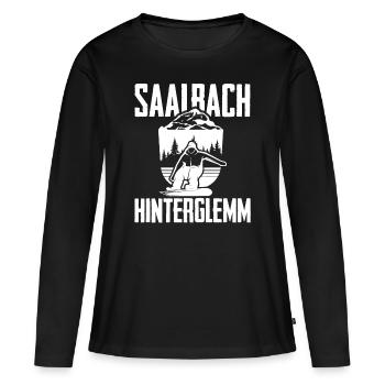 Saalbach Hinterglemm Snowboard Alpes Montagnes - T-shirt manches longues Premium bio Femme - noir - Devant - Julia (174cm)