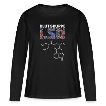 Blutgruppe LSD Strukturformel psychedelisch - Frauen Premium Bio Langarmshirt - Schwarz - Vorne - Julia (174cm)