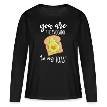 Avocado Toast Pärchen Liebe Romantik - Frauen Premium Bio Langarmshirt - Schwarz - Vorne - Julia (174cm)