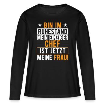 Rentner Pension Ruhestand Geschenk Mann Pensionist - Frauen Premium Bio Langarmshirt - Schwarz - Vorne - Julia (174cm)