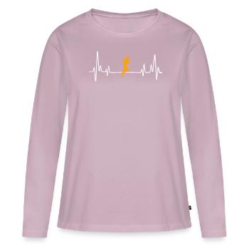 jogging tee present idea - Frauen Premium Bio Langarmshirt - Altrosa - Vorne - Julia (174cm)