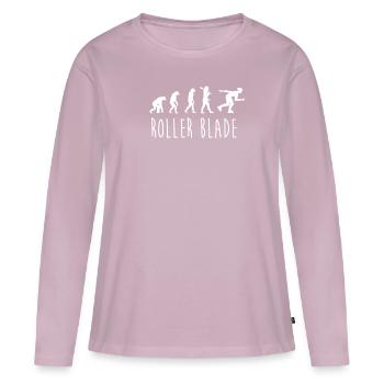 Roller Blade Evolution - Frauen Premium Bio Langarmshirt - Altrosa - Vorne - Julia (174cm)
