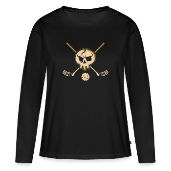 Floorball Floor Hockey Unihockey - Women's Premium Organic Long Sleeve Shirt - black - Front - Julia (174cm)