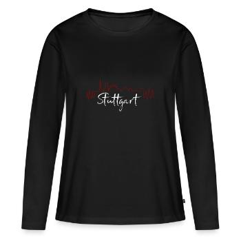 Stuttgart - T-shirt manches longues Premium bio Femme - noir - Devant - Julia (174cm)
