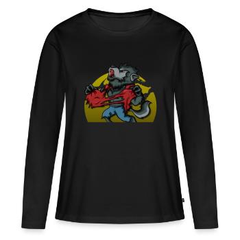 Werwolf - Frauen Premium Bio Langarmshirt - Schwarz - Vorne - Julia (174cm)