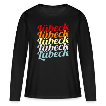 Lübeck - T-shirt manches longues Premium bio Femme - noir - Devant - Julia (174cm)
