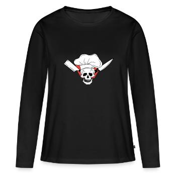 Drôle Chef Chef Chef Chef Gangster - T-shirt manches longues Premium bio Femme - noir - Devant - Julia (174cm)