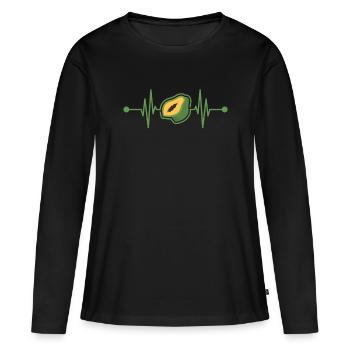 Papaye - T-shirt manches longues Premium bio Femme - noir - Devant - Julia (174cm)