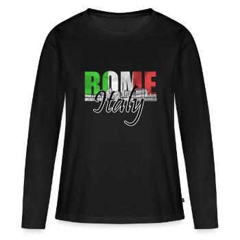 Rome - T-shirt manches longues Premium bio Femme - noir - Devant - Julia (174cm)