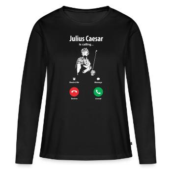 Jules César Rome Italie Empire romain - T-shirt manches longues Premium bio Femme - noir - Devant - Julia (174cm)